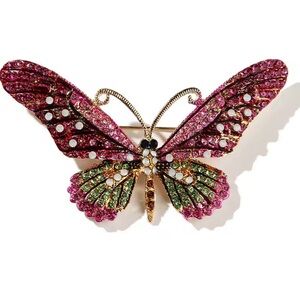 Elegant Butterfly Brooch in Pink